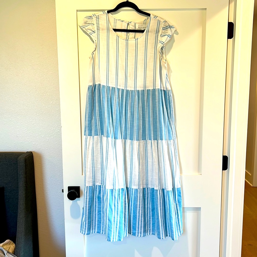 Margaux Riviera Linen Midi Dress Gem